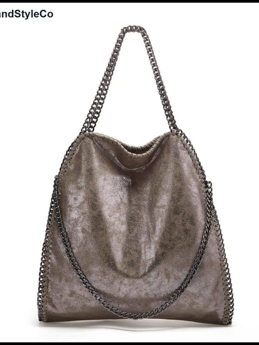 Faux Leather Hobo Crossbody Shoulder Bag Chain Strap Medium